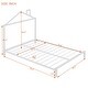 preview thumbnail 6 of 7, White Full Size Metal Platform Bed with House-Shaped Headboard