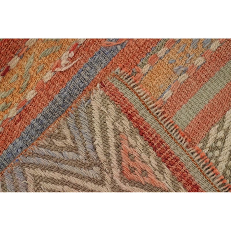 Hand Woven Oriental 100% Wool Carpet Southwestern Tribal Multi-Colored Kilim Area Rug - 7' 2'' X 4' 5''