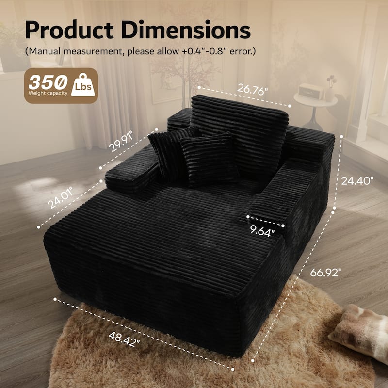 OVIOS Plush Convertible Floor Lounge Sofa