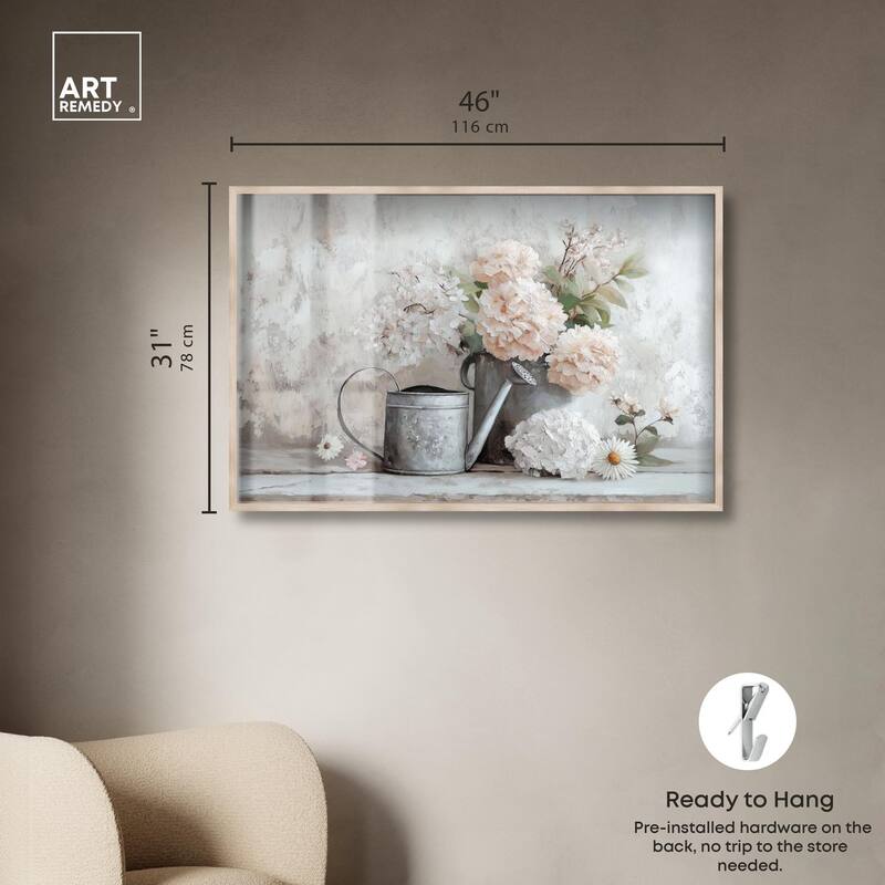 Can and White Blooms Shadowbox by Art Remedy