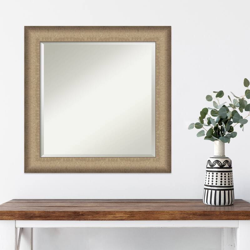 Beveled Wall Mirror - Elegant Brushed Bronze Frame