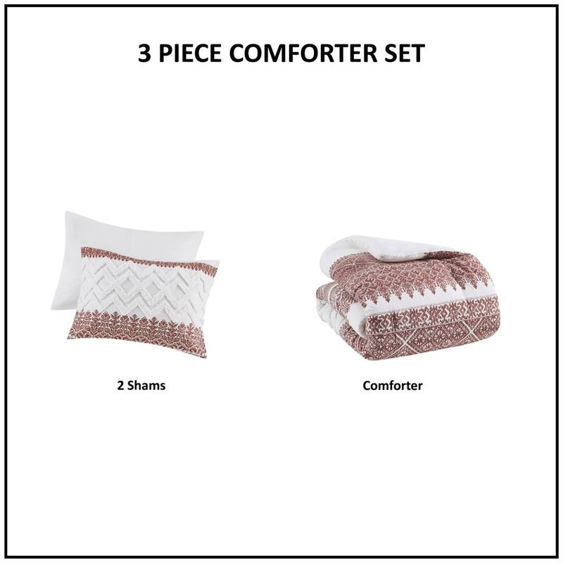 GDF Studio - Mila Cotton Comforter Set with Chenille Tufting