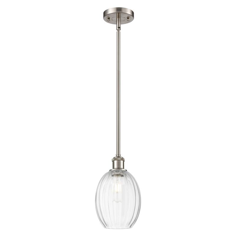 Innovations Lighting Endless Possibilities Ballston - Preston - 1 Light 6" Bulb Shade Stem Hung Mini Pendant - Clear/Brushed Satin Nickel