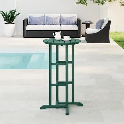 Polytrends Laguna Hdpe All Weather Outdoor Patio 24" Round Bar Bistro Table