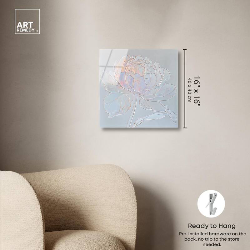 Embossed Flower I Acrylic by Art Remedy, Ready to Hang
