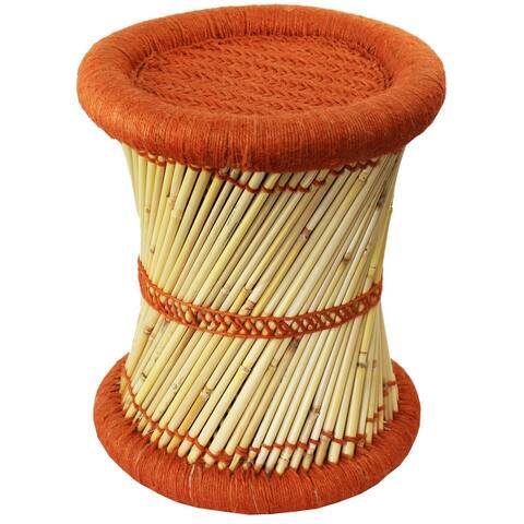 Natural Geo Moray Handwoven Jute Accent Stool (Set of 2)