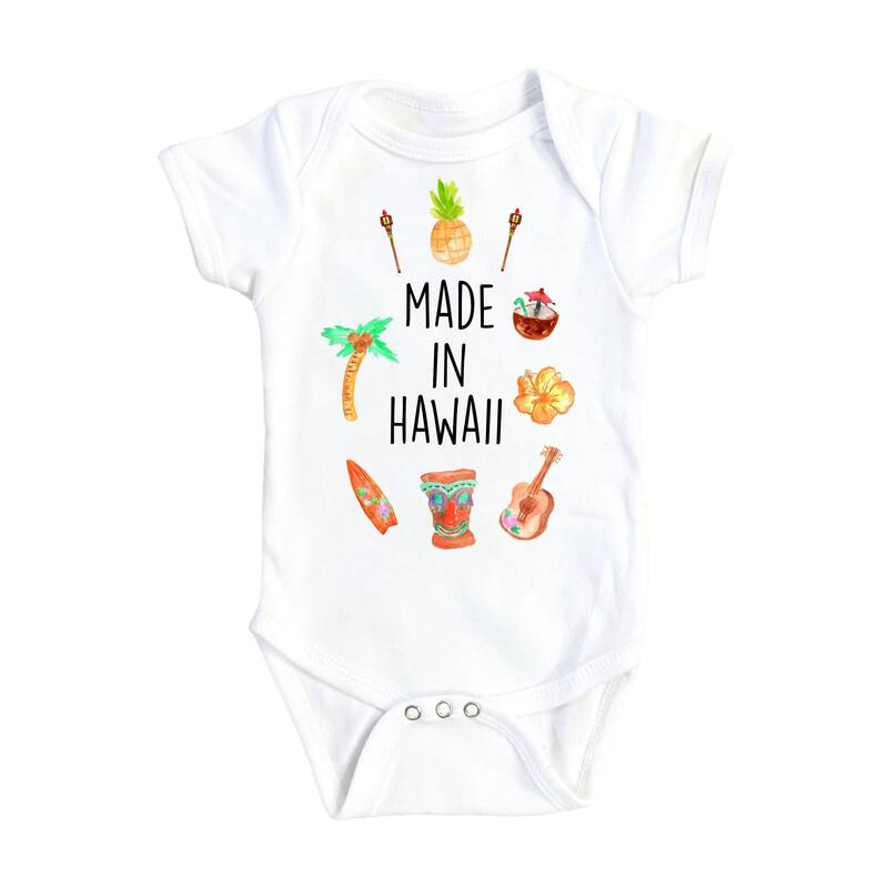 Hawaii - Baby Boy Girl Clothes Infant Bodysuit Funny Cute Newborn - Natural - 0-3M