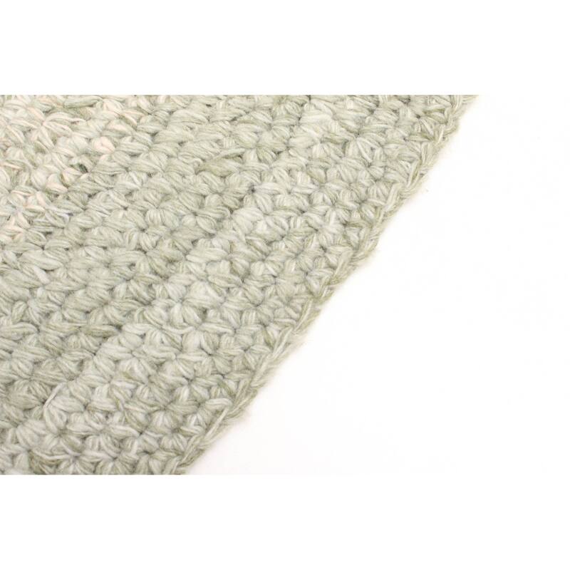 ECARPETGALLERY Braid weave Sienna Beige Wool Rug - 3'11 x 3'11