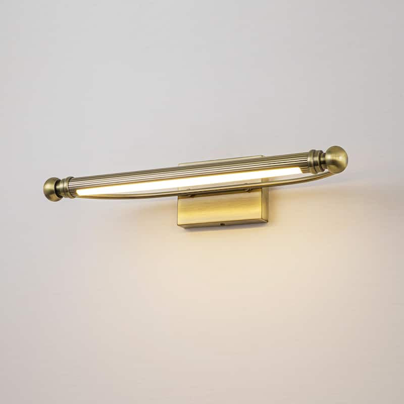 25.2" W Vintage Aged Green Patina 3000K Dimmbale LED Vanity Light with Adjustable Arm for Bathroom