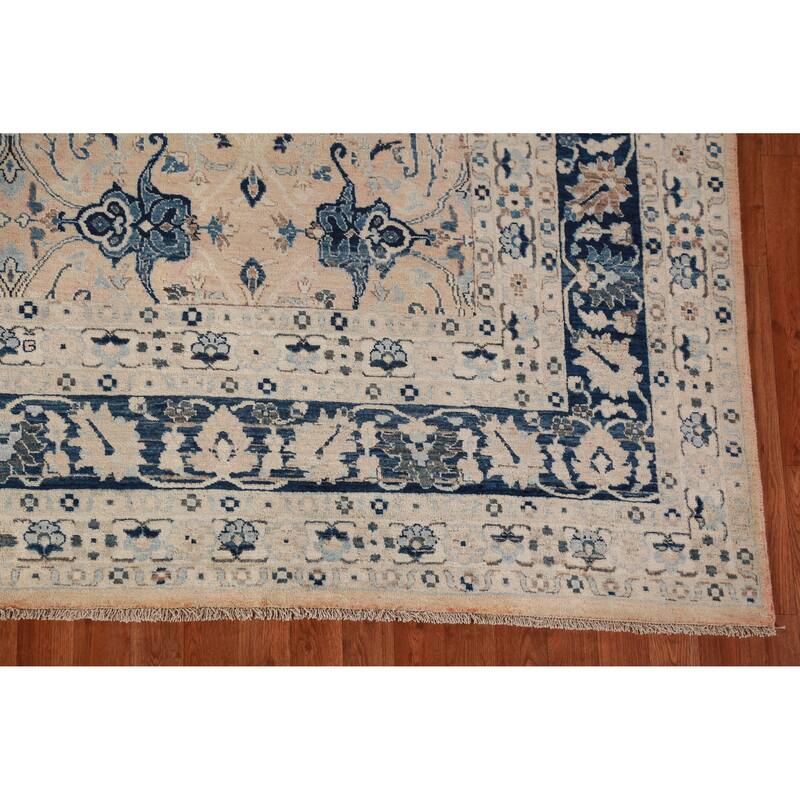 Hand Knotted Oriental 100% Wool Carpet Traditional All-Over Coral Ziegler Area Rug - 9' 7'' X 8' 2''