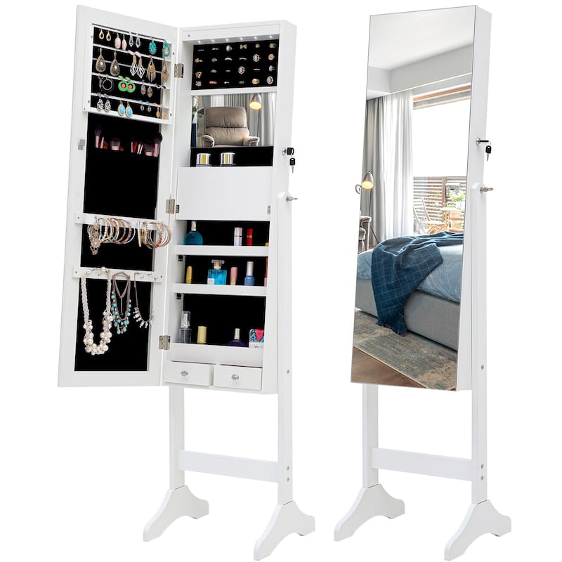 MDF Jewelry Storage Mirror Cabinet With LED Lights