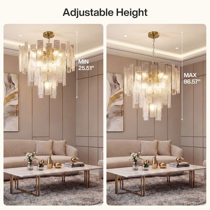10 - Light Dimmable Tiered Chandelier