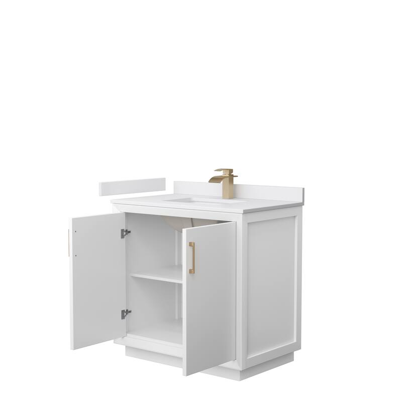 Strada 36-Inch Single Vanity Set, Cultured Marble Top