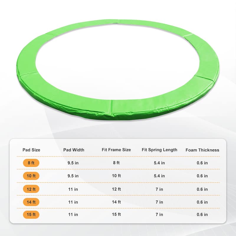 Aoodor Trampoline Safety Pad Replacement, 8FT 10FT 12FT 14FT 15FT Trampoline Spring Cover