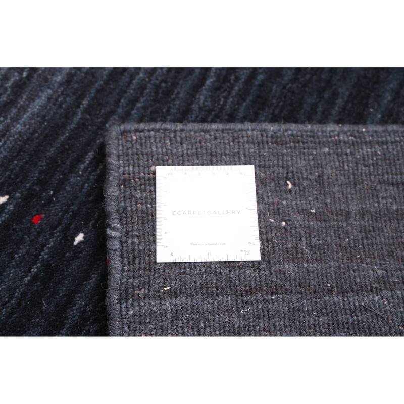 ECARPETGALLERY Hand Loomed Kashkuli Gabbeh Dark Navy Wool Rug - 5'0 x 7'9