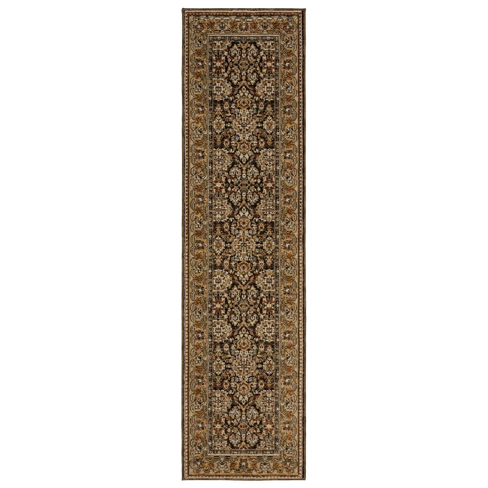 Style Haven Adalynn Bordered Traditional Brown/ Gold Area Rug