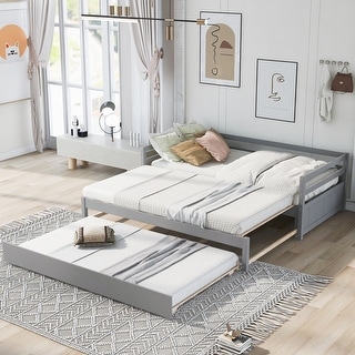 Multifunctional Extending Twin or Double Twin Daybed with Trundle