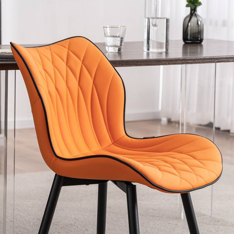 Upholstered Dining Chairs Set of 2, Faux Leather Kitchen Chairs