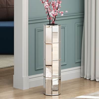 Mirrored Tall Flower Vase Large Glass Vase