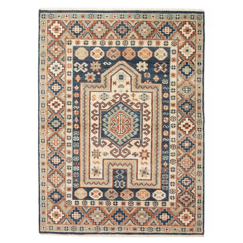ECARPETGALLERY Hand-knotted Jules Serapi Dark Navy Wool Rug - 5'5 x 7'8 - Dark Navy - 5'5 x 7'8