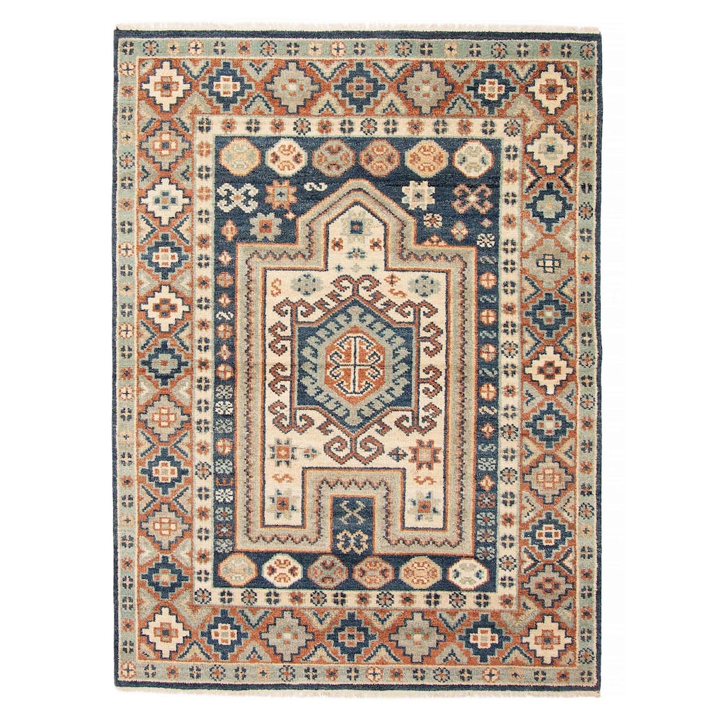 ECARPETGALLERY Hand-knotted Jules Serapi Dark Navy Wool Rug - 5'5 x 7'8