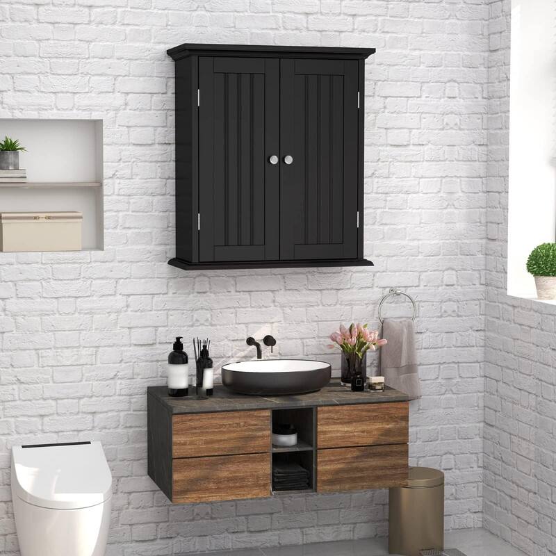 Bathroom Wall Cabinet, Over The Toilet Space Saver Storage Cabinet - 8.8"D x 21.1"W x 24"H