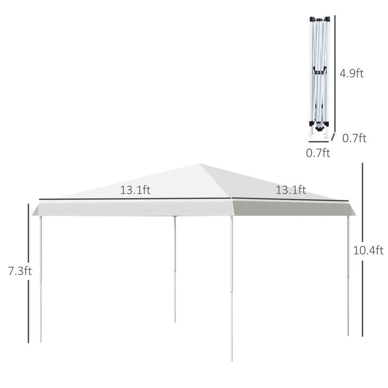 Outsunny 13' x 13' Pop Up Canopy Party Tent Folding Instant Sun Shade with Adjustable Height, Carry Bag