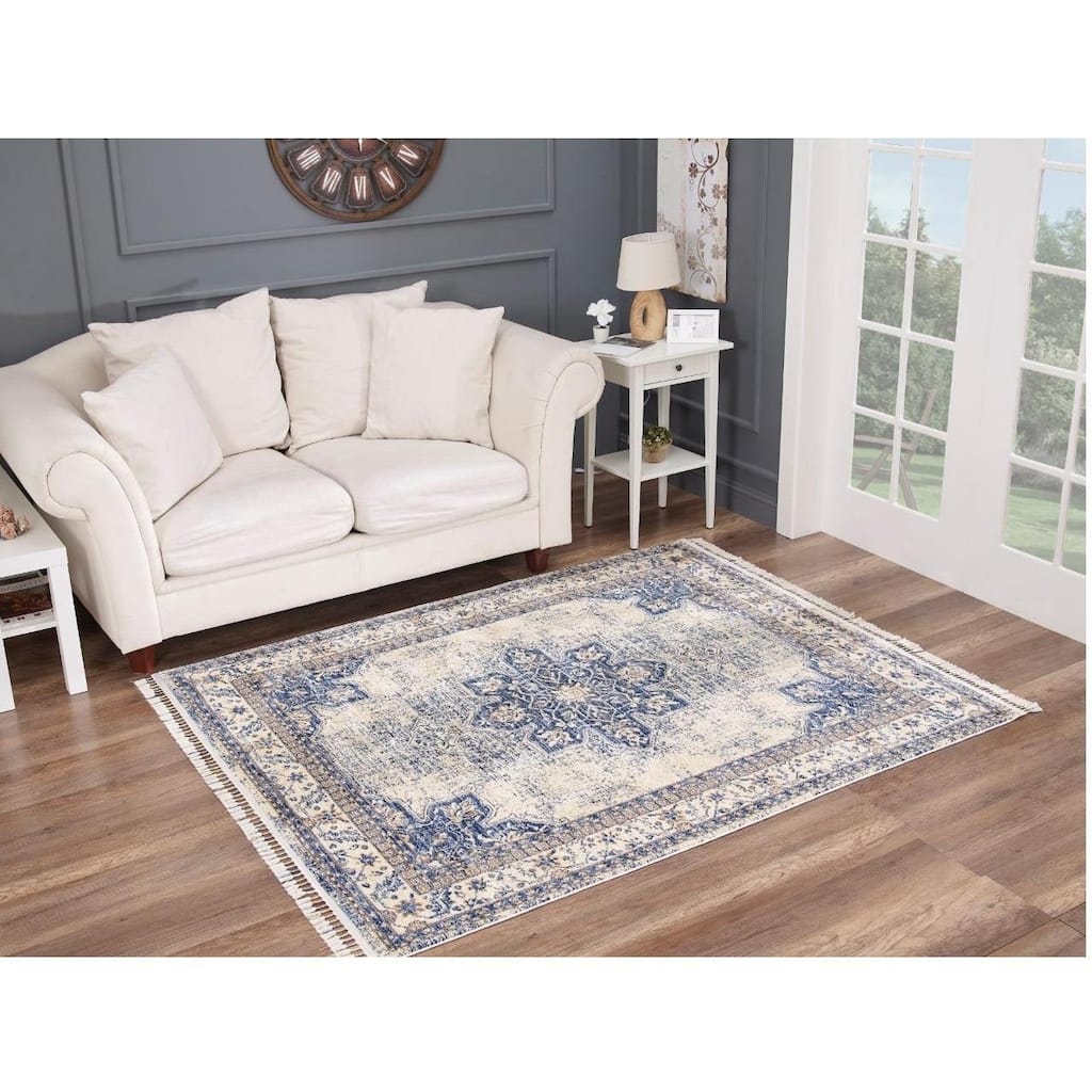 Luxe Weavers Modern Fringe Oriental Area Rug, Stain-Resistant Carpet - 8' x 10'