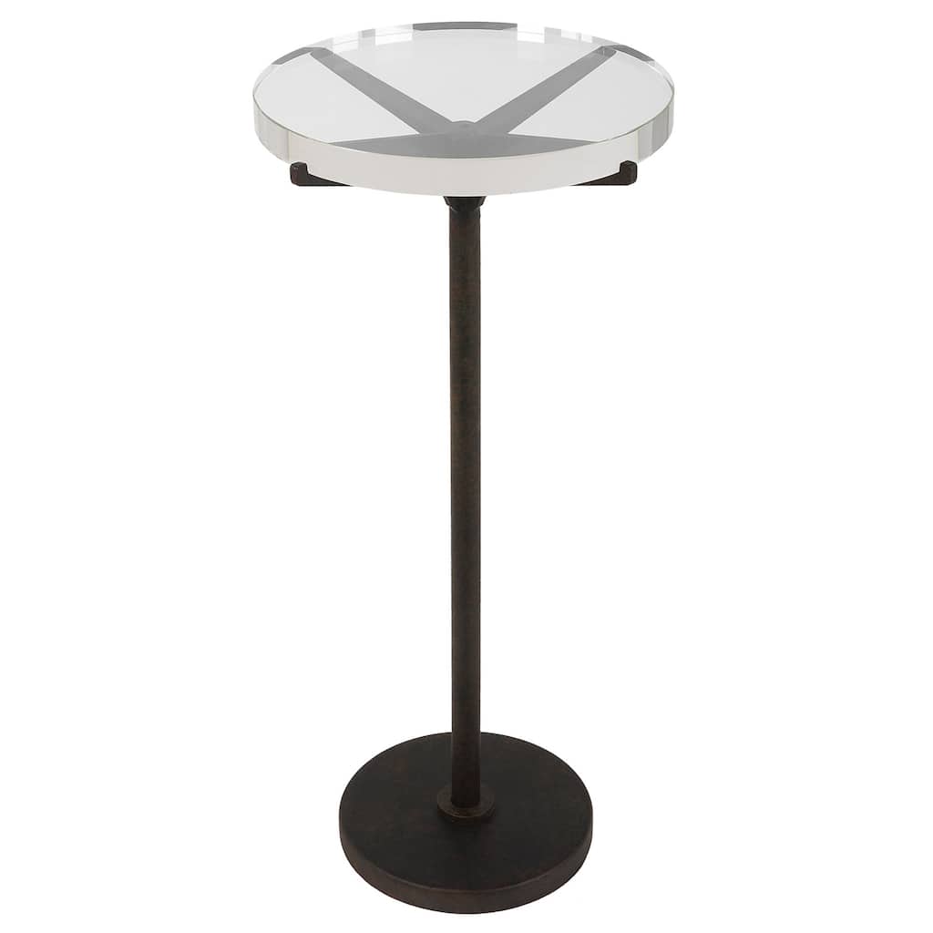 Uttermost 22915 Forge 12" Wide Crystal Top and Metal Accent Table