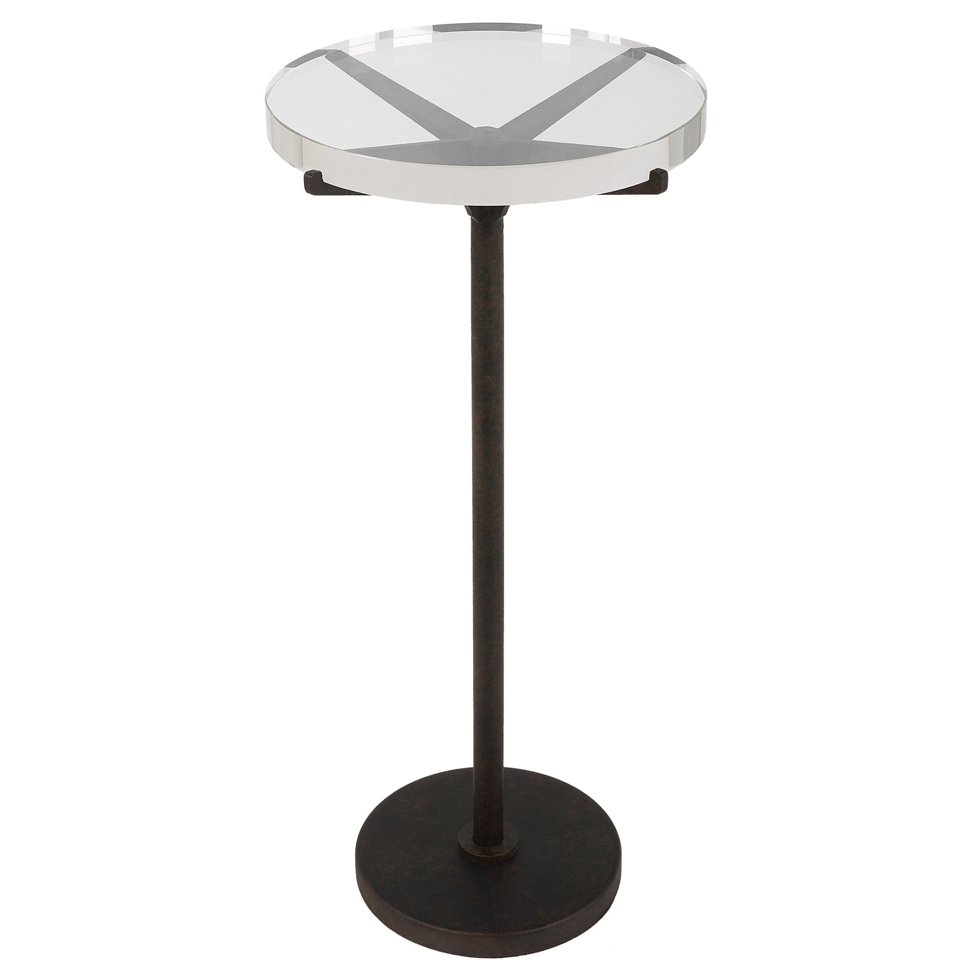 Uttermost 22915 Forge 12" Wide Crystal Top and Metal Accent Table