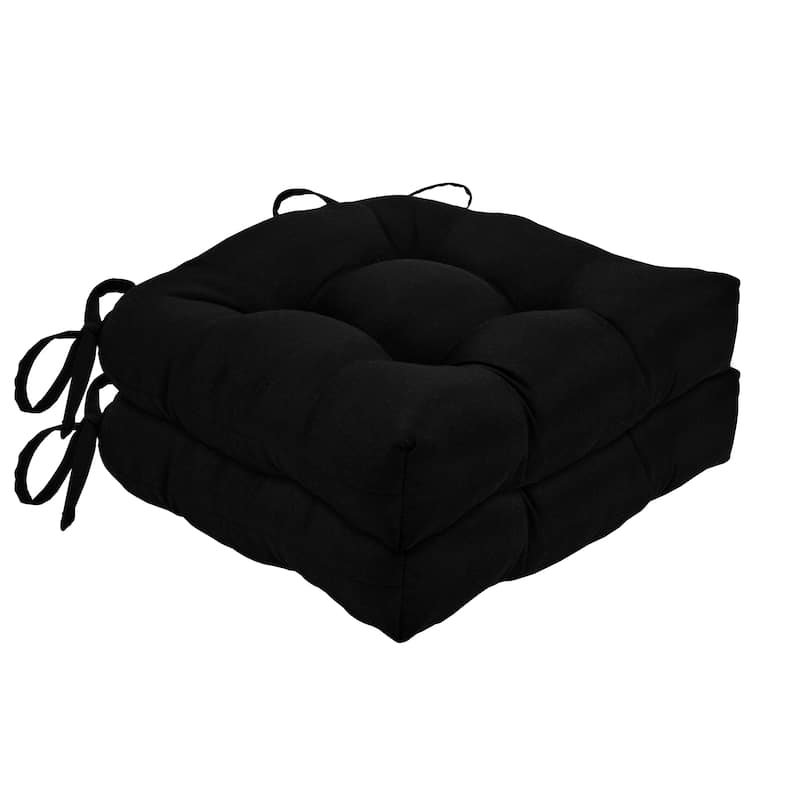 Chase Tufted Chair Seat Cushions - Set of Two - Black