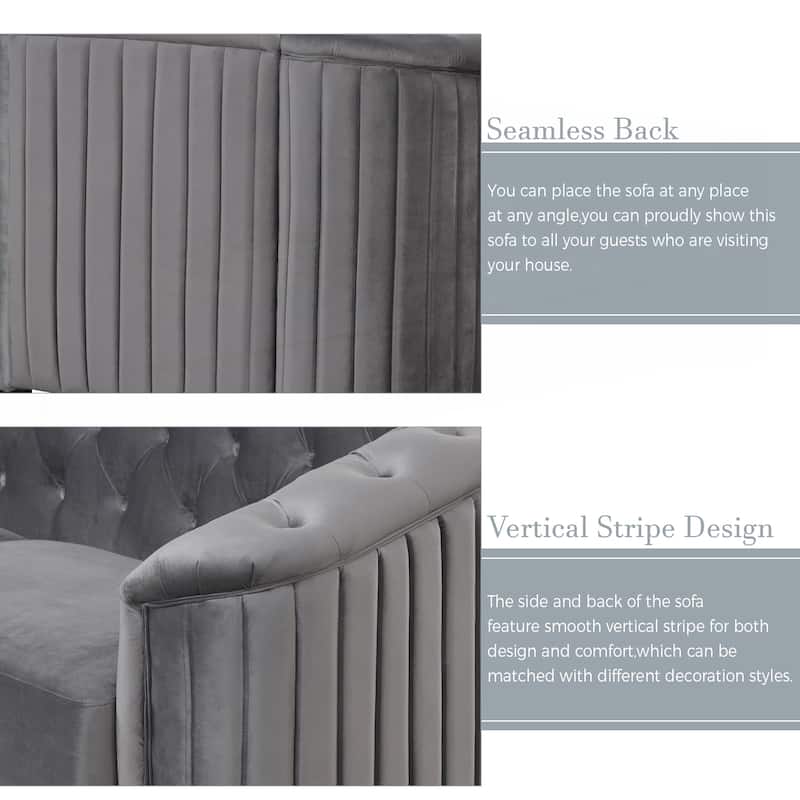Velvet Upholstered Loveseat Sofa