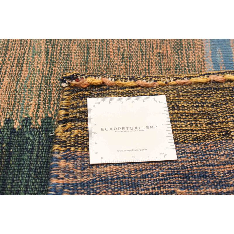 ECARPETGALLERY Flat-Weave Ankara Multi Color Wool Kilim - 6'4 x 9'8