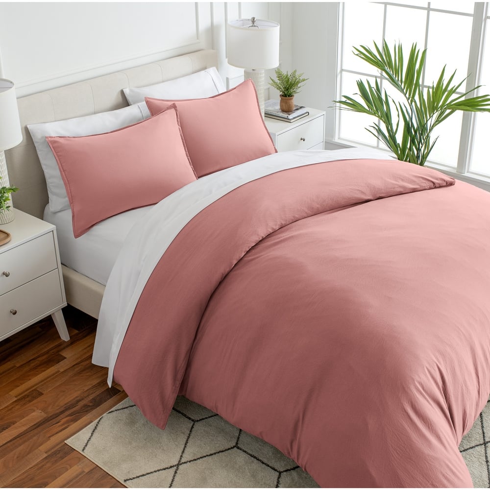 Bare Home Premium Washed Microfiber Duvet Cover and Sham Set