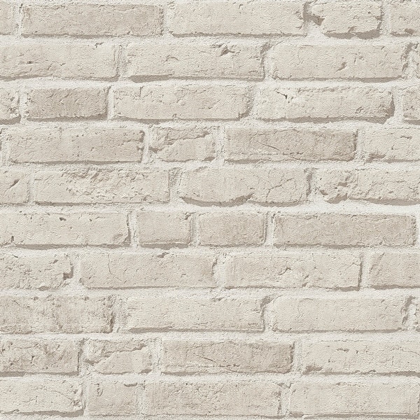 slide 2 of 10, Galerie Wallcoverings Bricks and More Collection Weathered Brick Walls Matte Finish Vinyl on Non-woven Wallpaper Roll 33-feet long x 21-inches wide - White