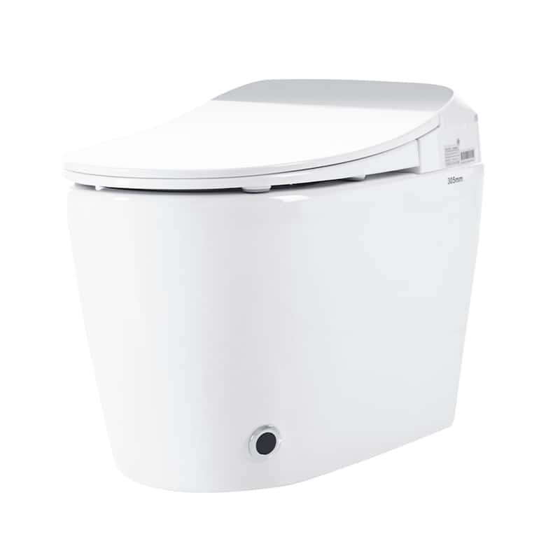 Smart Toilet with Heated Seat & Foot Sensor Flush - Tankless One-Piece Power Outage-Proof Toilet, Night Light, Soft Close Lid