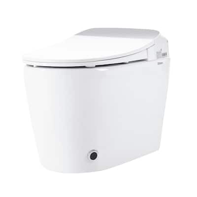 Smart Toilet with Heated Seat & Foot Sensor Flush - Tankless One-Piece Power Outage-Proof Toilet, Night Light, Soft Close Lid