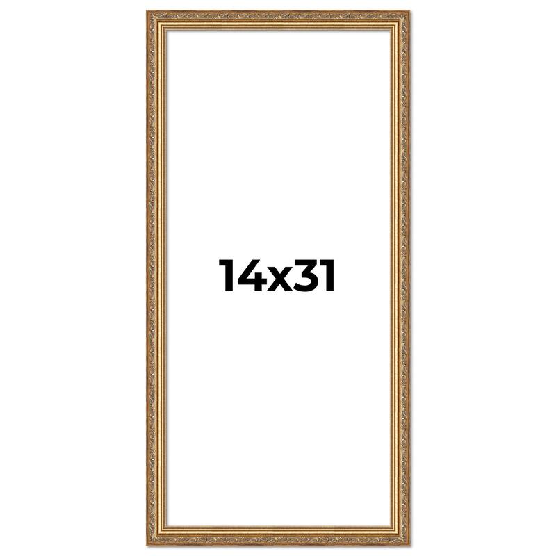 14x31 Frame Red Solid Wood Picture Frame Width 1.75 Inches | Interior Frame Depth 1 13/16 Inches