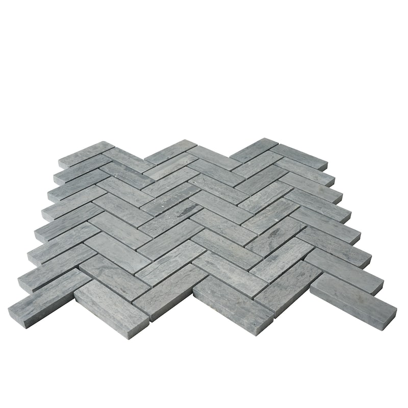 Marinewood Marble 1" x 3" Herringbone Honed Mosaic Tile