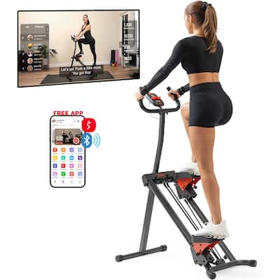 Sunny Health & Fitness Smart Foldable Stair Climber with Resistance Bands - SF-S025005