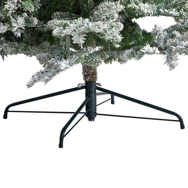 Slim Artificial Christmas Tree with Warm White Lights - 8.5ft Holiday Decor - Green - 102