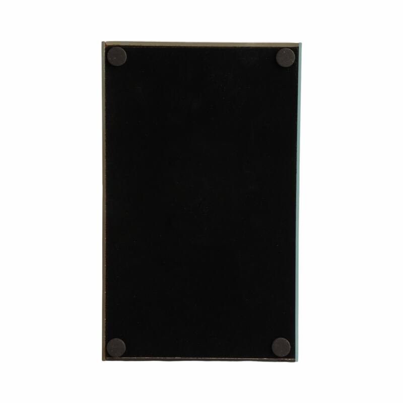 Glass and Wood Glam Decorative Contemporary Box with Stone Accent