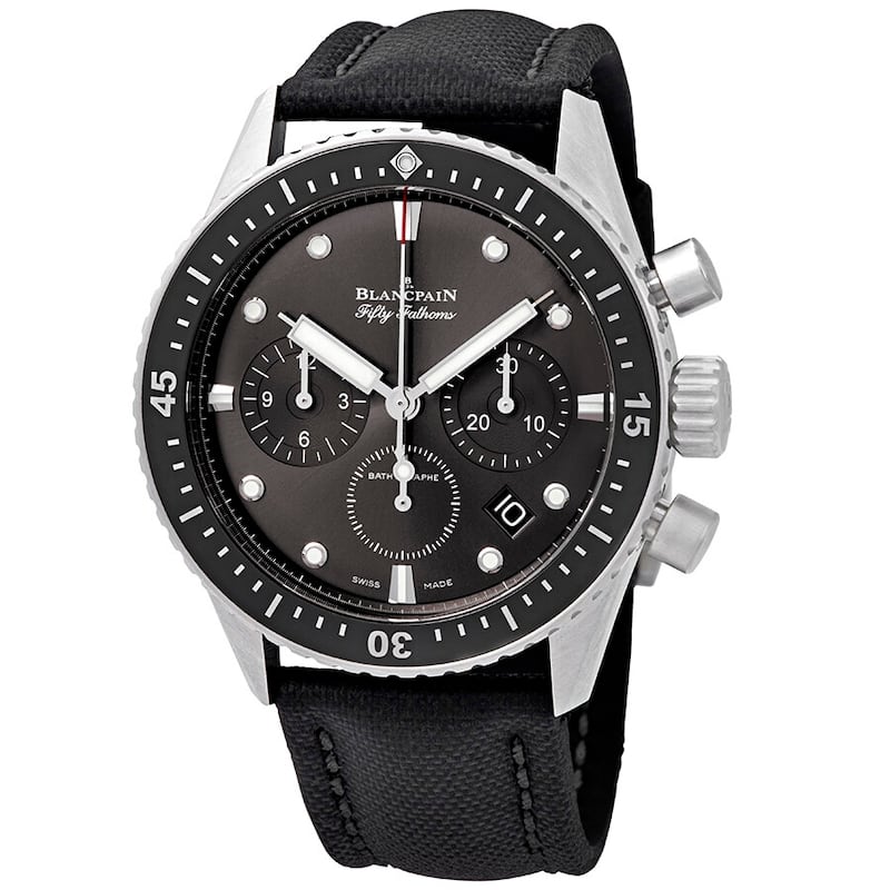 Blancpain Fifty Fathoms Chronogragh Men's Watch - 43mm - Black Silvertone