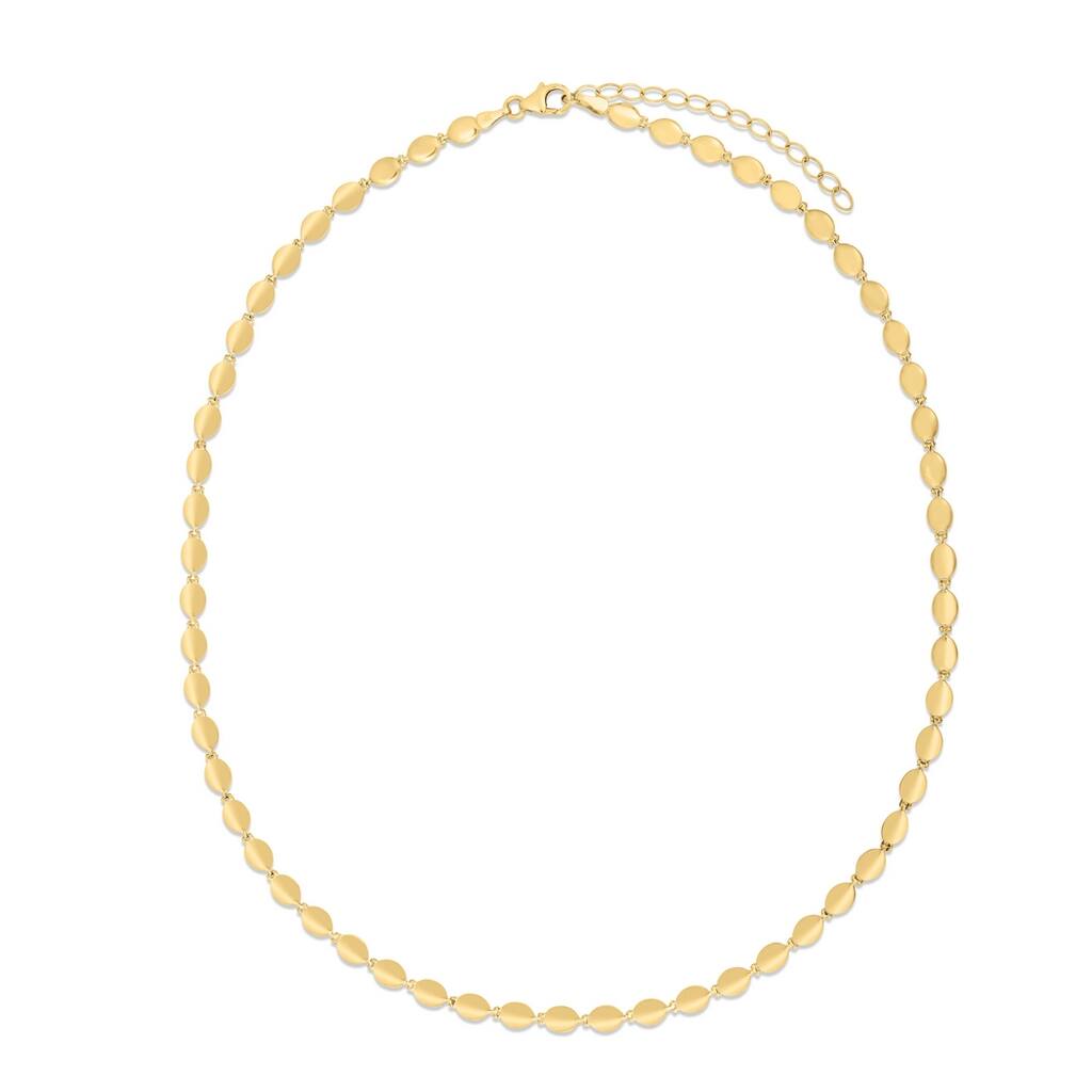 Curata 14k Yellow Gold 7" 5mm Pebble Bead Fancy Chain Bracelet