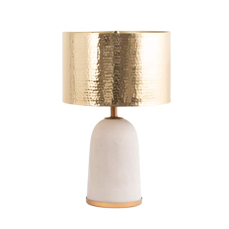 Nuloom 25'' Natalie Concrete & Iron Aluminium Shade Table Lamp - 14"W x 14"D x 25"H