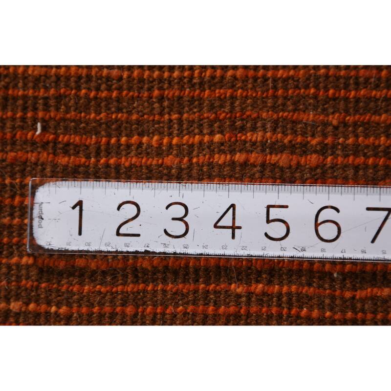 Geometric Orange Moroccan Oriental Rug Hand-Knotted Wool Carpet - 6'10" x 9'10"