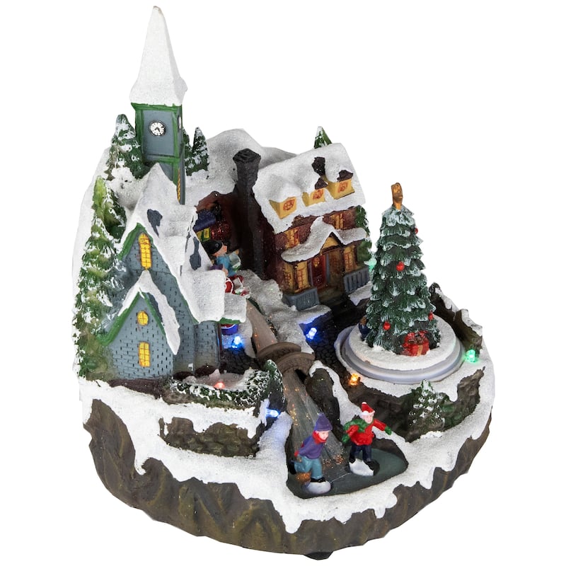 LED Lighted Animated and Musical Christmas Village Display Decoration - 9.25"