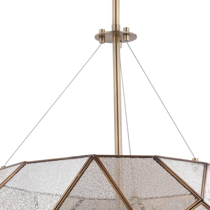 Euclid Mercury Glass/ Brass Mid-Century Modern Pendant Light