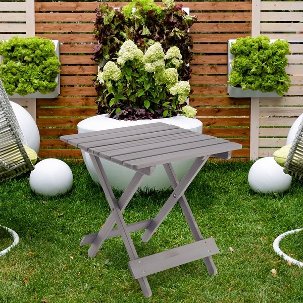 Folding Outdoor Wood Table, X-Shaped Frame, Weather Resistant