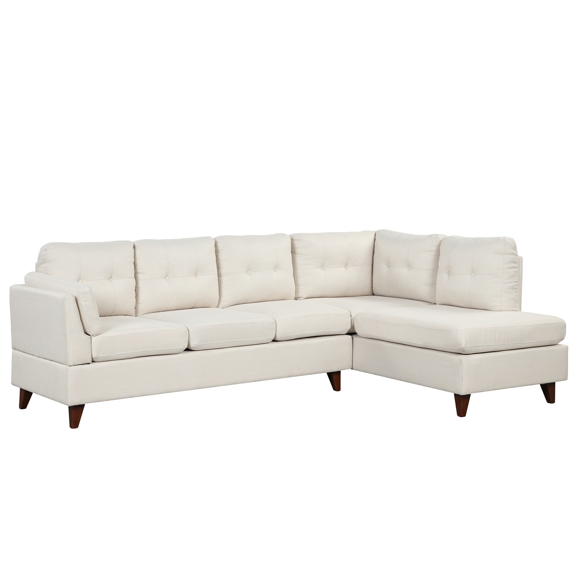Bonded leather small space store sectional sofa with reversible chaise